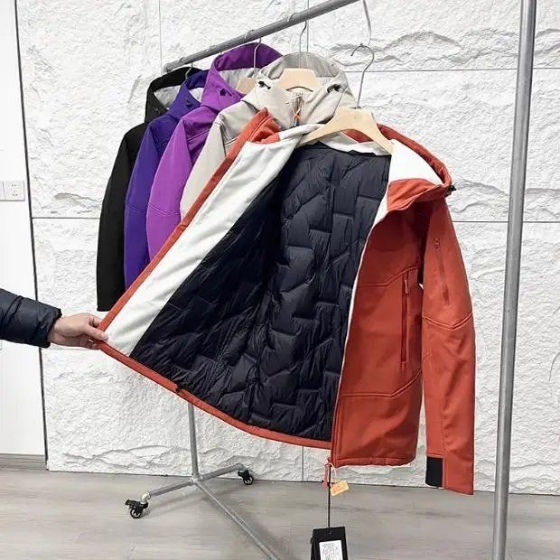 

Водонепроницаемое ветрозащитное пальто Du down Jaet, мягкое осенне-зимнее уличное пальто для пар, теплое модное городское пальто с капюшоном