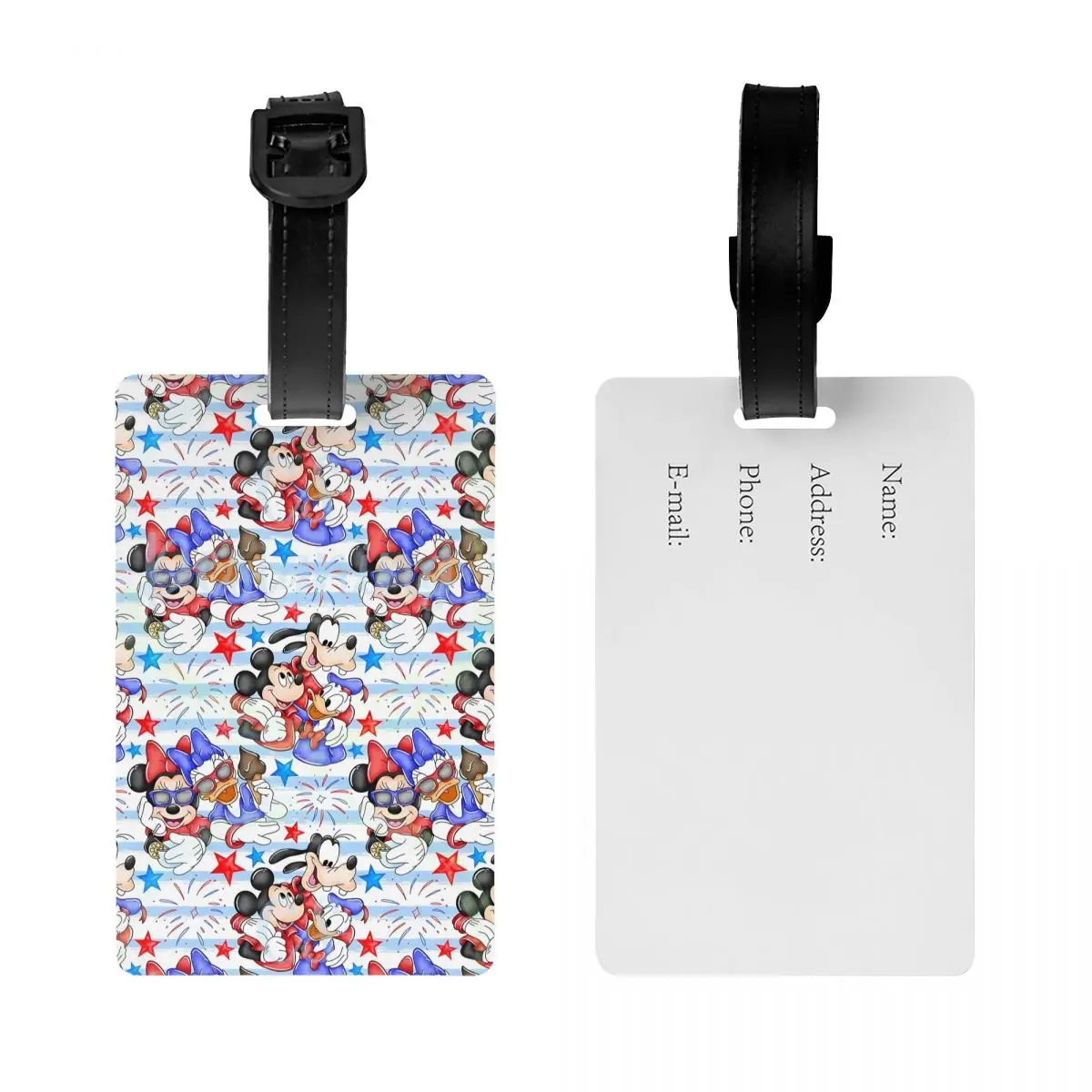 Custom M-Mouse And Friends Luggage Tag Suitcase Baggage Privacy Cover ID Label