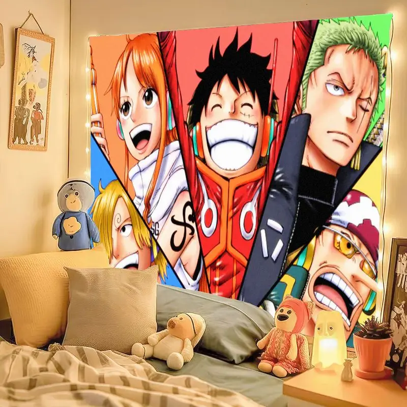 1 قطعة نسيج قطعة واحدة نامي سانجي لوفي زورو يوسوب شخصية أنيمي 5-لوحة جدار معلق ديكور البوليستر لغرفة النوم غرفة الدراسة L #3