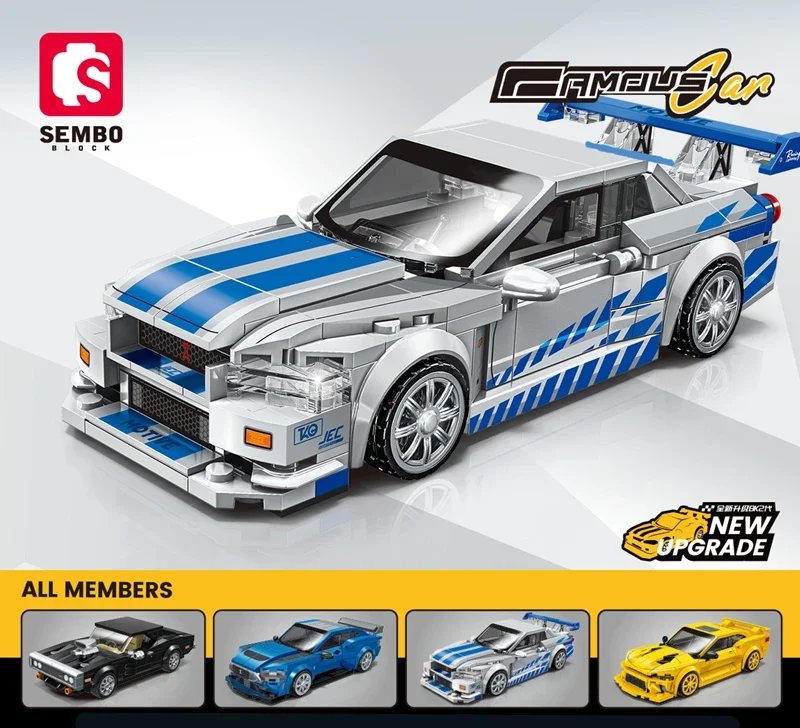 SEMBO BLOCK Rennfahrzeug-Garage Bausteine MOC Supersportwagen-Parkplatz Auto-Aufbewahrungsbox Bausteine Spielzeugauto Geburtstags-/Festtagsgeschenk – Detail 15