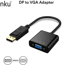 Nku DisplayPort to VGA Converter Gold-Plated DP Male to VGA Female Adapter Cable Compatible with Lenovo Dell HP ASUS Desktops PC