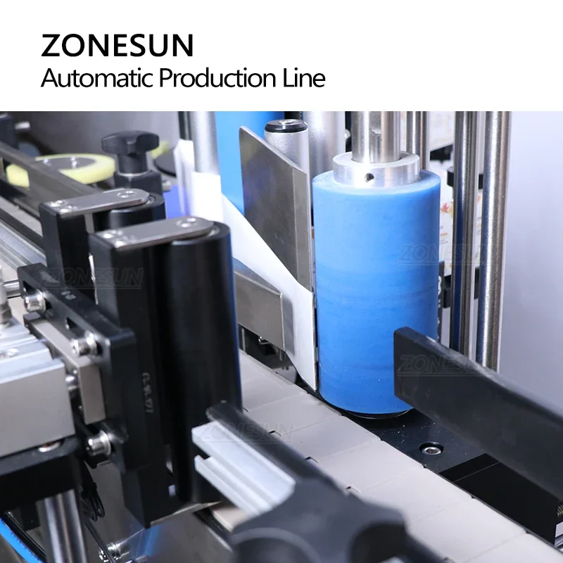 ZONESUN Línea de producción automatizada para salsa de chile, tapa giratoria, botella redonda, máquina etiquetadora de llenado de tarros de vidrio