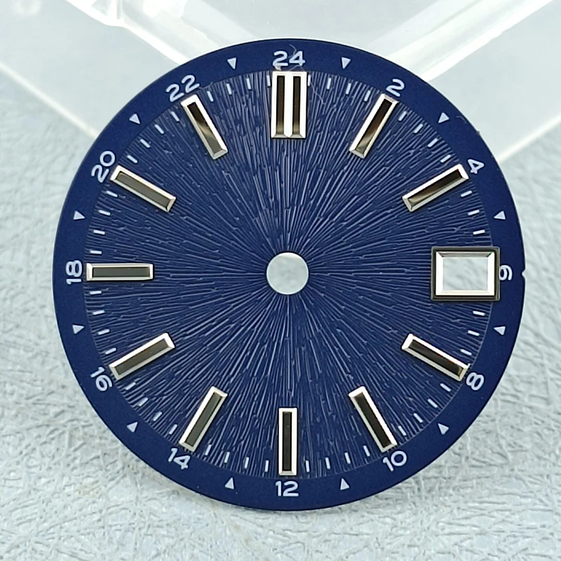 28,5 mm sterylna tarcza teksturowana tekstura siatki fal wodnych odpowiednia dla akcesoriów do zegarków z mechanizmem mechanicznym NH35 NH36