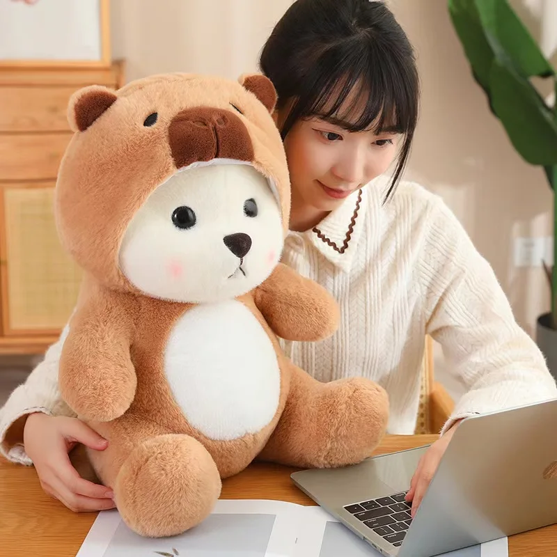 Cute brown bear fairy tale plush toy plush animals with hats bear Kawaii soft doll pillow girls room decoration children\'s gift