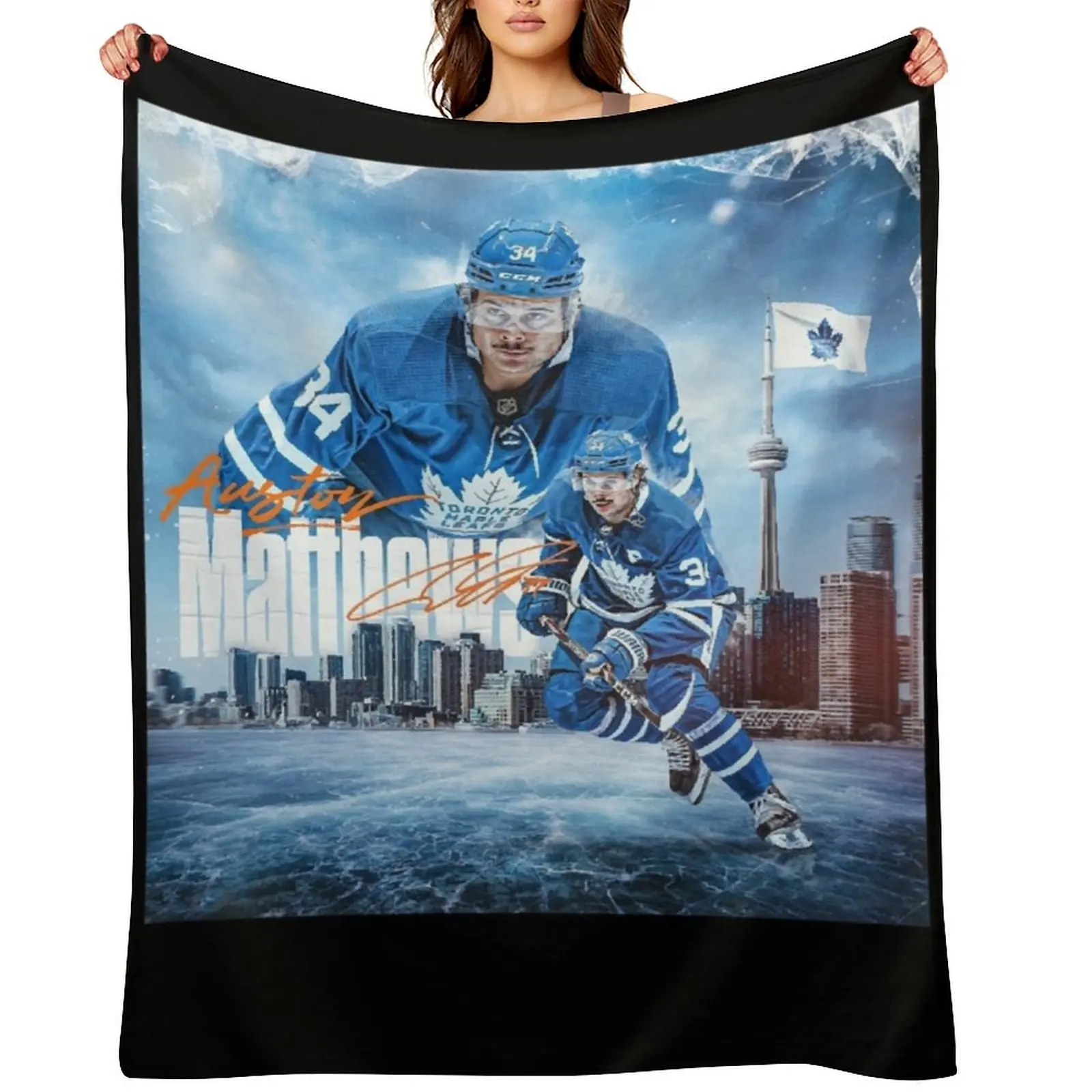 Auston Matthews Throw Blanket Flannels Loose Cute Summer Beddings Blankets