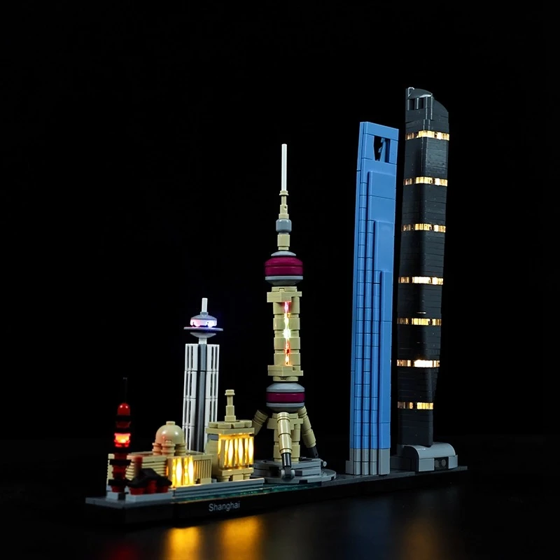 Set di illuminazione a LED adatto per LEGO Shanghai Architecture 21039 (blocco non incluso)