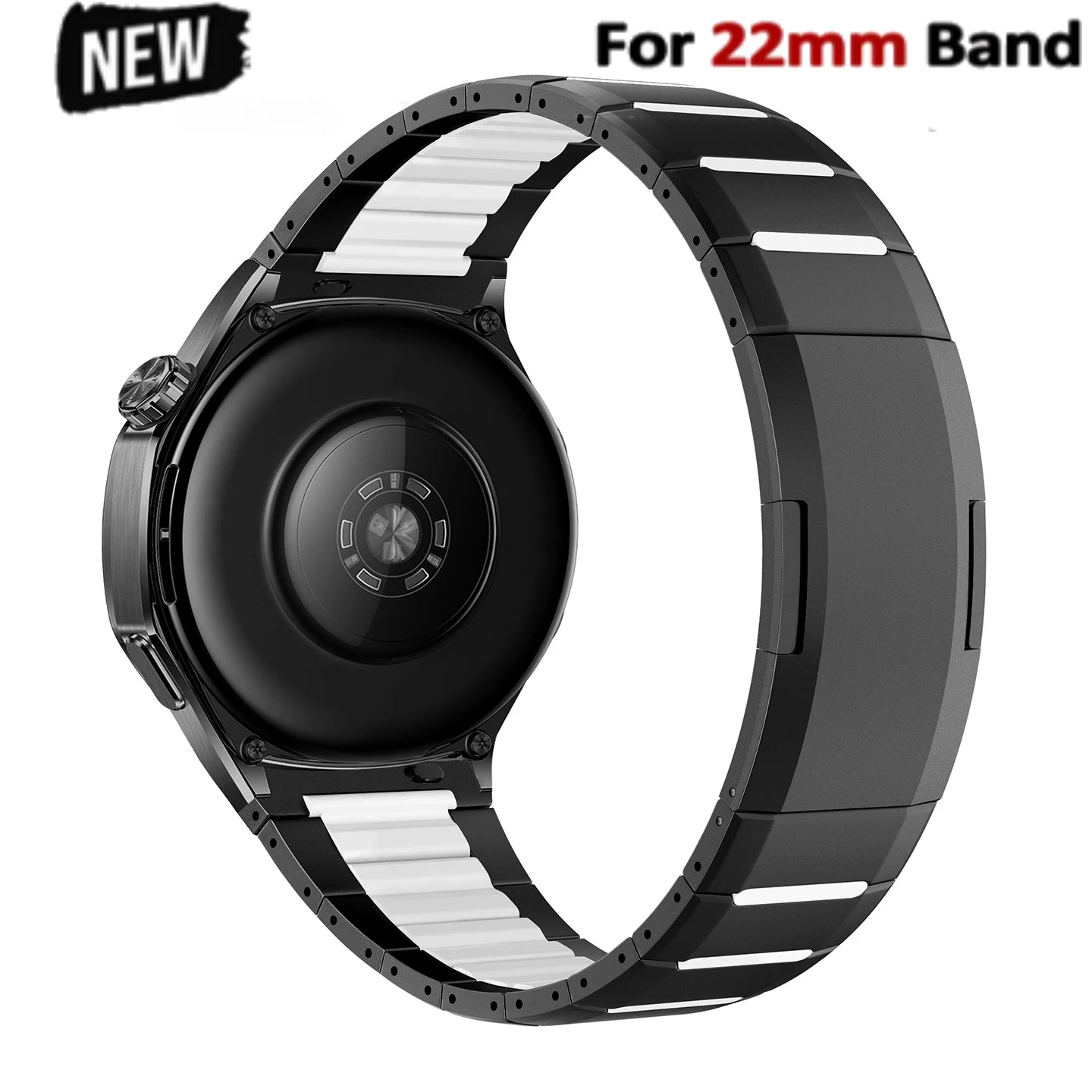 22mm Edelstahl- und Silikon-Uhrenarmband für Huawei Watch GT 6 5 Pro 46mm Armband für Huawei Watch 5 4 3