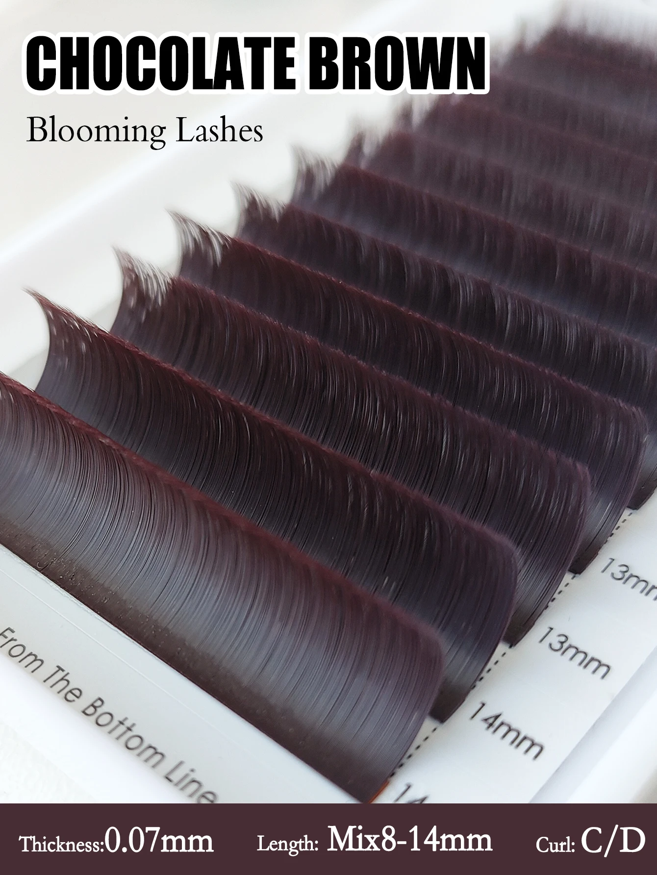 CoMango Dark Brown Easy Fanning Eyelash Extension Self Handing Fast Bloom Flowering Mega Volume Lashes  Cilios pestañas Natural