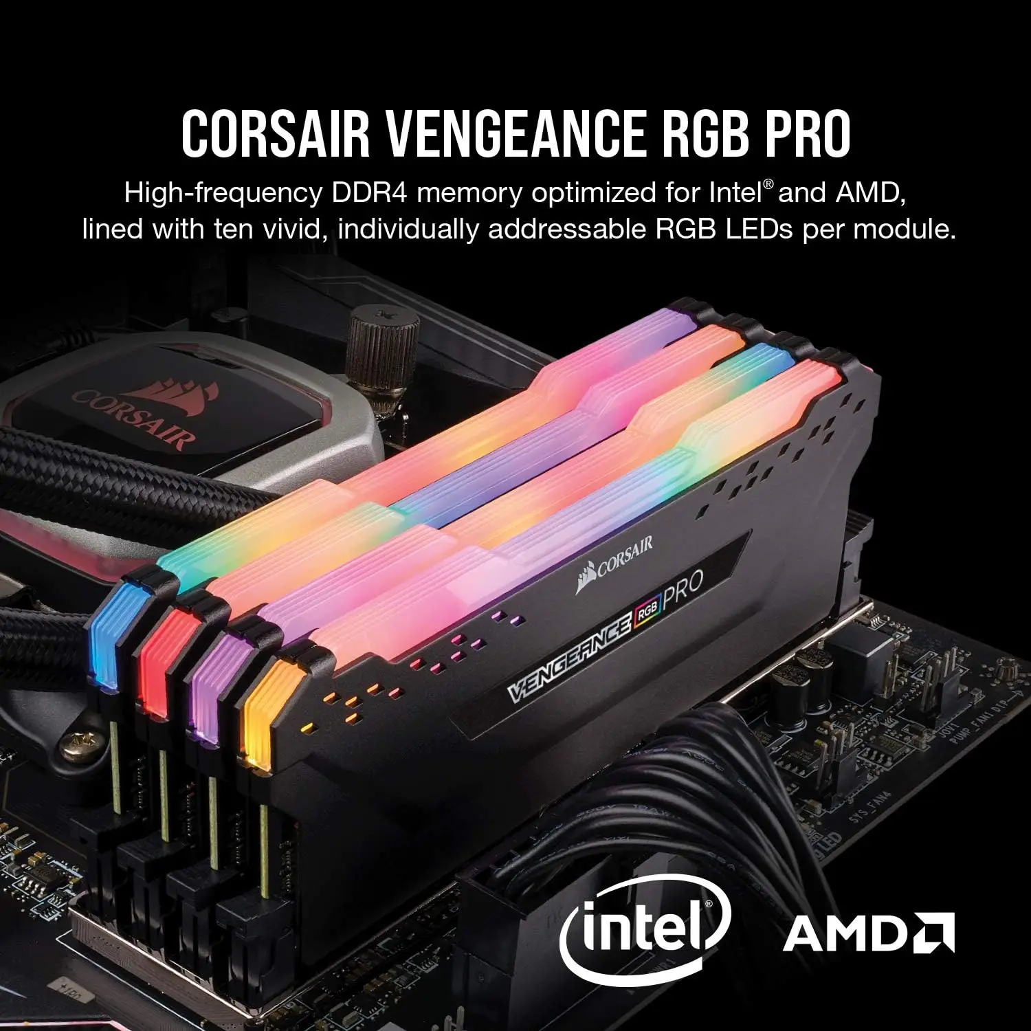 CORSAIR PC4 RGB RAM 16GB KIT(2x8GB) 3200MHz 4266mhz 1.35V Intel XMP 2.0 DDR4 VENGEANCE RGB PRO ذاكرة سطح المكتب