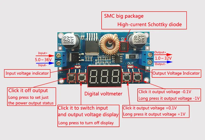 Alimentation du module d\'alimentation du module DC-DC de commande numérique 5A