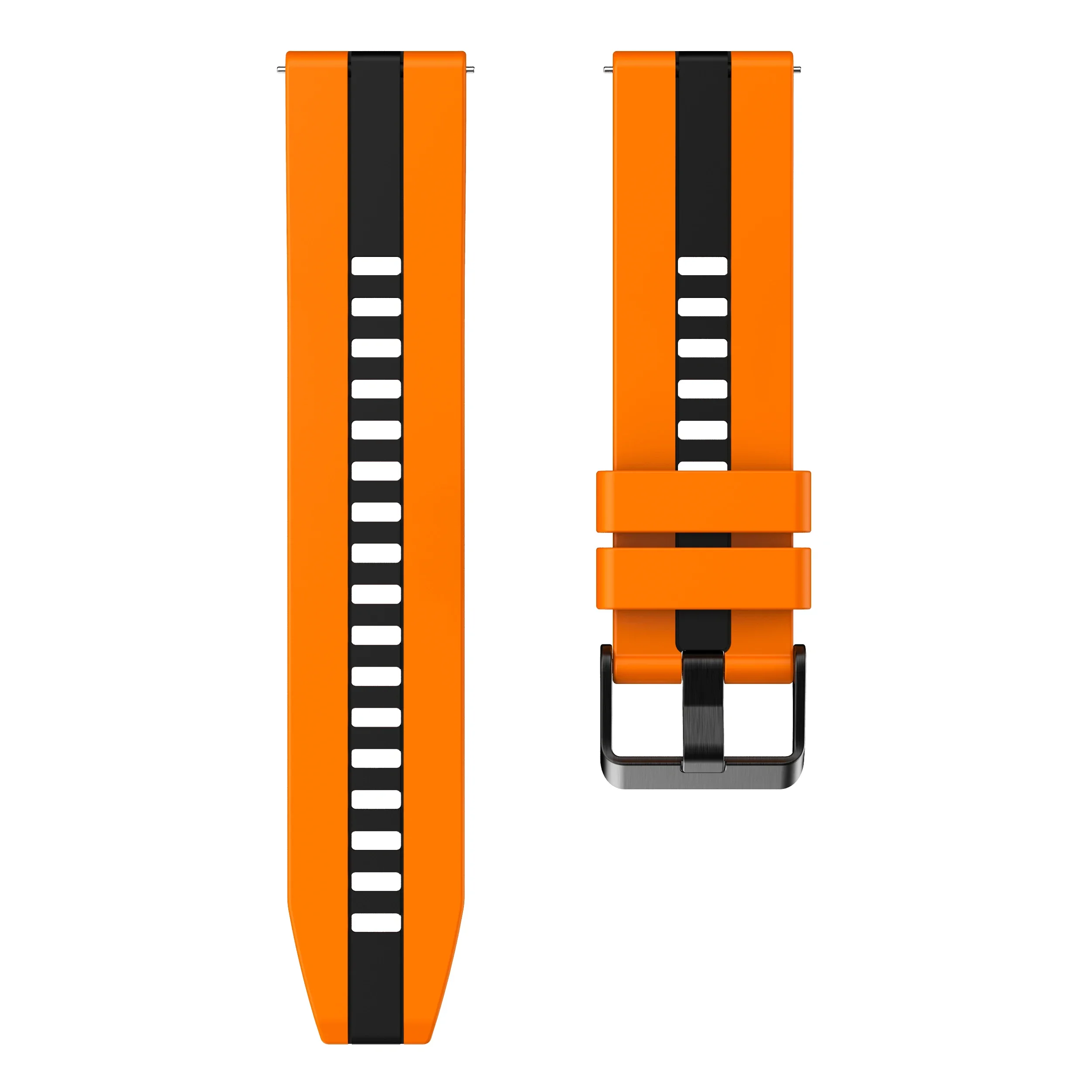 22mm Orange and Black Dual-Tone Straps for HUAWEI GT4 46mm and GT3 46mm Sport silicone rubber band for huawei