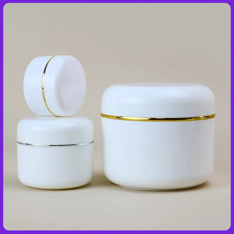 50pcs/lot Jars with Lids Plastic Bottle Cream Container for Cosmetics Small Pot Jar Lip Gloss Boxes Refillable Gel Cans Empty