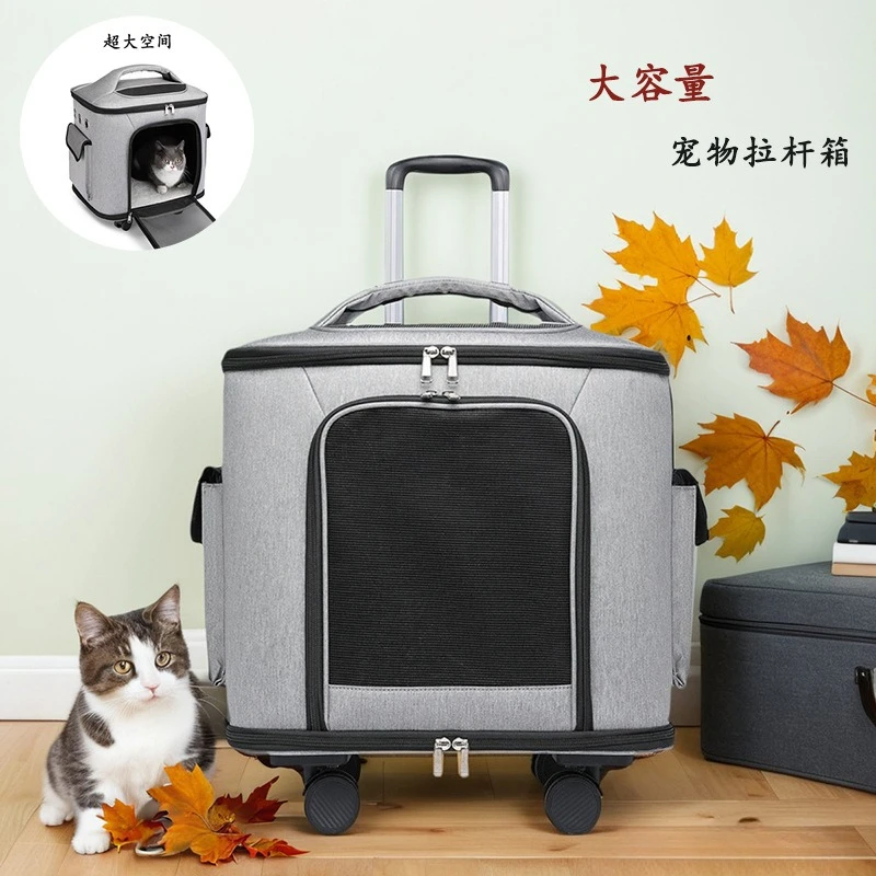 

New Pet Carrier Trolley Bag Large Capacity Foldable Multi Window Ventilation Cat Backpack for Travel