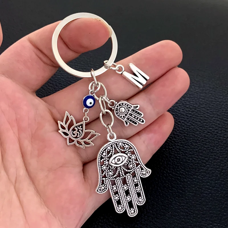 

Новый брелок-амулет с буквами A-Z и эмалевым глазом Фатимы, подвеска на стену, брелок для ключей, талисман от сглаза, для автомобиля, сумки, парный брелок, подарок
