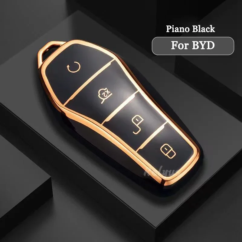Car Key Bag For BYD Song PRO Han EV Max Tang DM 2025 Qin PLUS Keyless Protector Shell Auto Keychain TPU Car Key Case Cover Fob