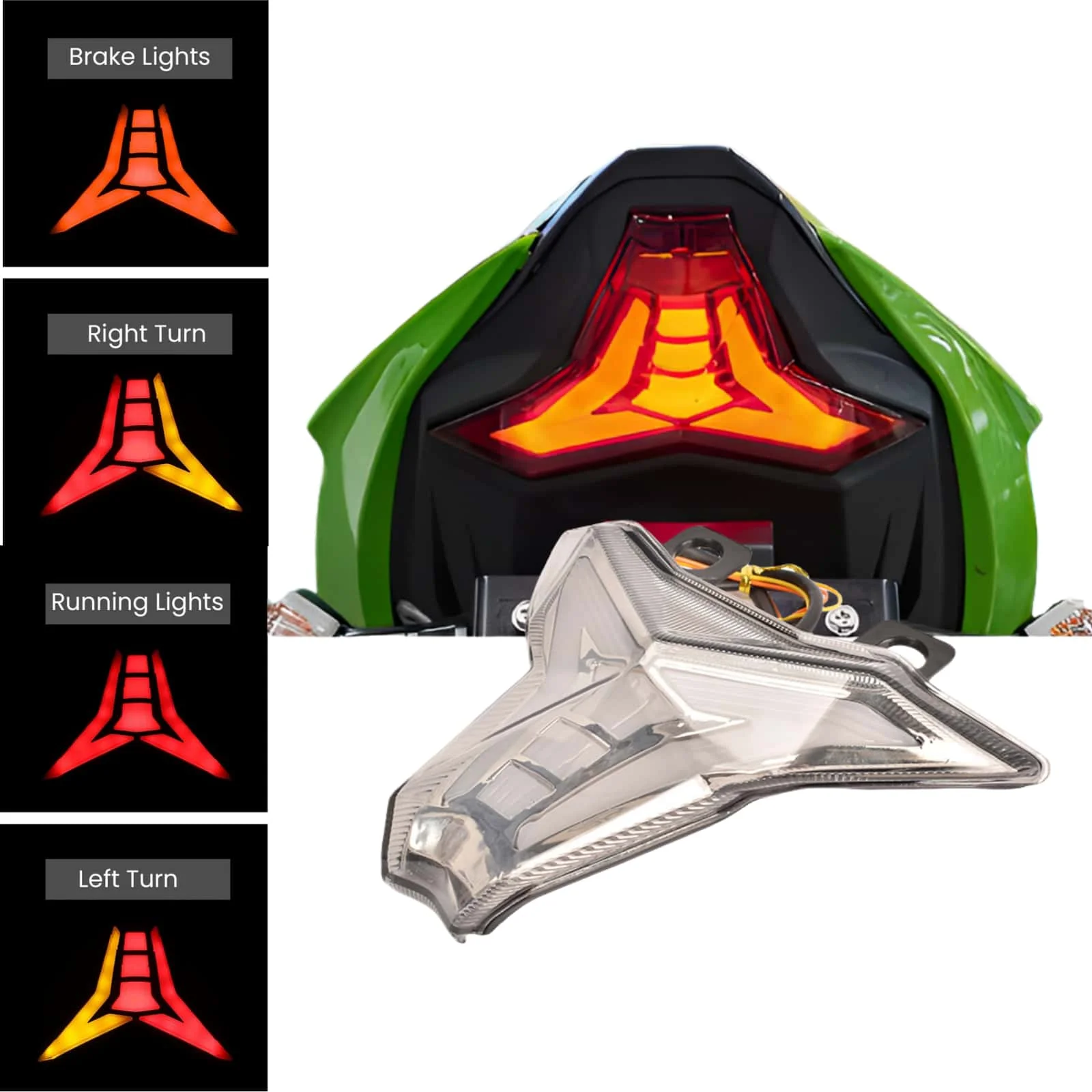 For Kawasaki Ninja 400 Z400 ZX10R ZX6R Z1000 2013-2023 Motorcycle LED Turn Signals Integrated Tail Light Rear Brake Taillight