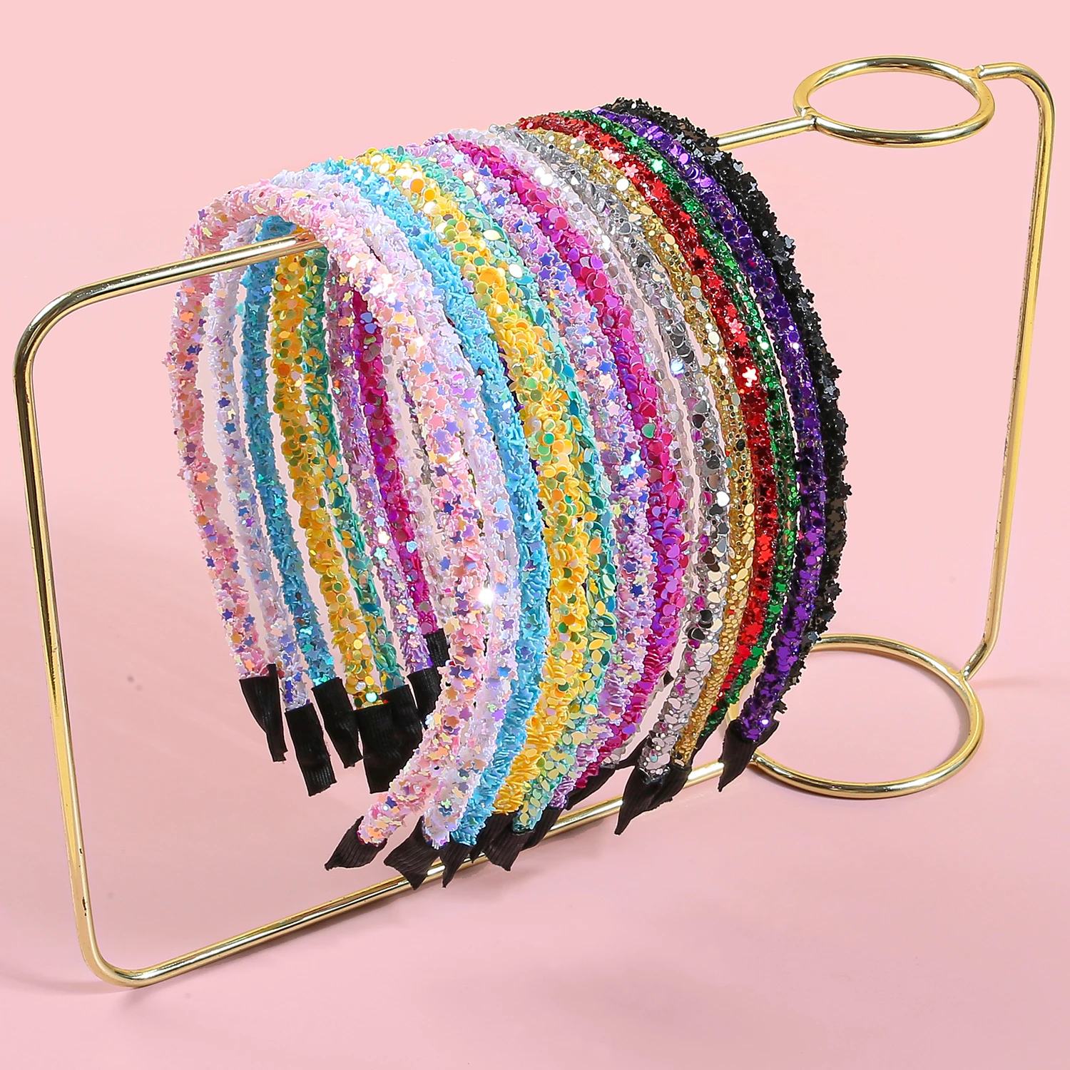 

7/14 шт., блестящие повязки на голову в форме сердца со звездами для девочек, модные милые повседневные обручи для волос для детей, женские аксессуары для волос