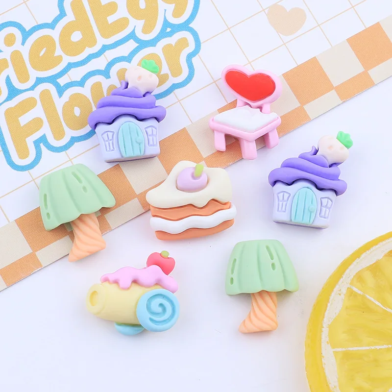 20pcs Resin Baby House Flatback Cabochons for Christmas Decoration Crafts Cute Baby Chair Lamp Tool Cake Slime Charms Accessory