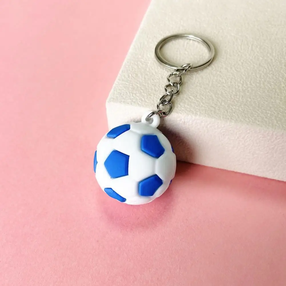 Multi-color Splicing Keychain Soccer Ball Pendant Compact Lightweight Football Keychain Pendant Smooth Surface Portable Fan