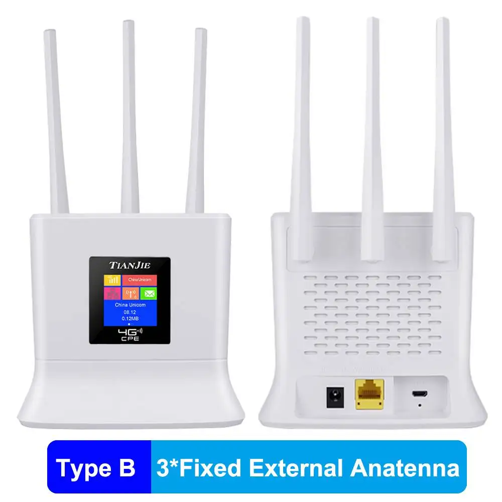 TIANJIE-WIFI router 4G high speed, external antenna LTE FDD TDD, access point, RJ45 WAN LAN,SIM card slot, Dongle modem.