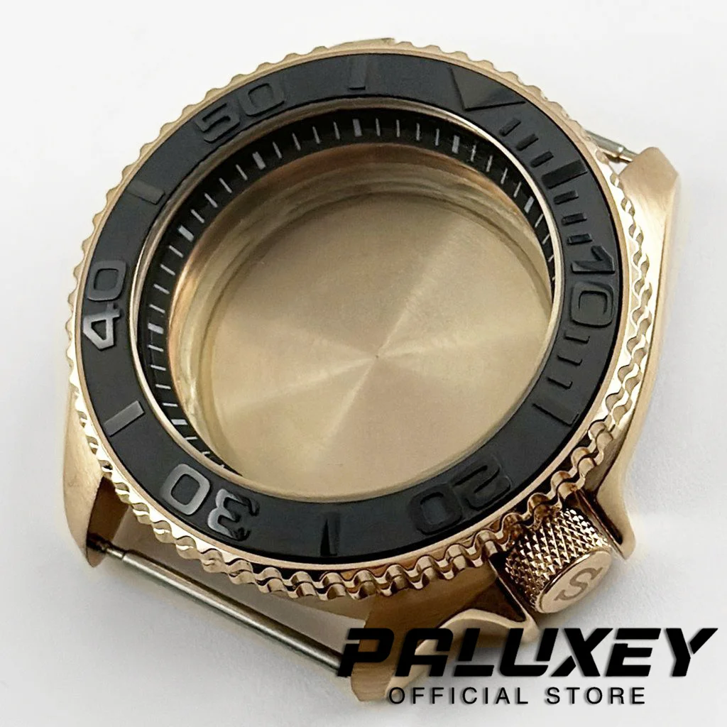 Cassa per orologio in oro rosa da 42 mm Custodia SKX per orologio da uomo Parte 007 Parti di modifica dell'orologio adatte al movimento NH35 NH36