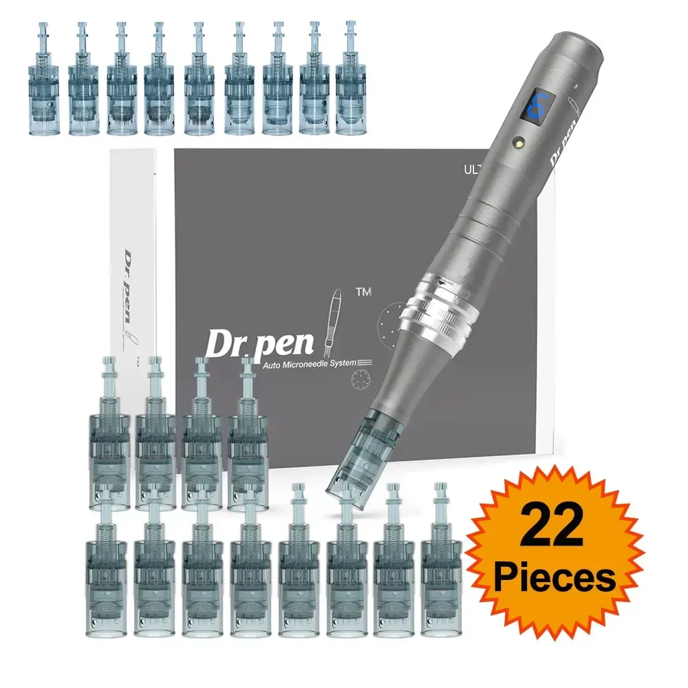 Dr pen-Kit de cuidado de la piel Ultima M8 con 22 cartuchos, dispositivo inalámbrico Derma, microagujas, tratamiento MTS, máquina de belleza