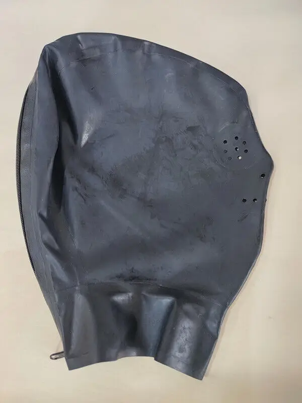 

100% Latex Gummi Cosplay Mask Catsuit Black Suit Halloween Masquerade