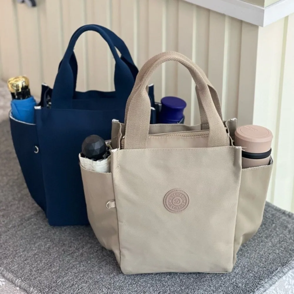 Simple Leakproof Insulated Lunch Bag with Two Pockets Large Capacity Lunch Box Thickened Insulated Tote Bag School Work Picnic