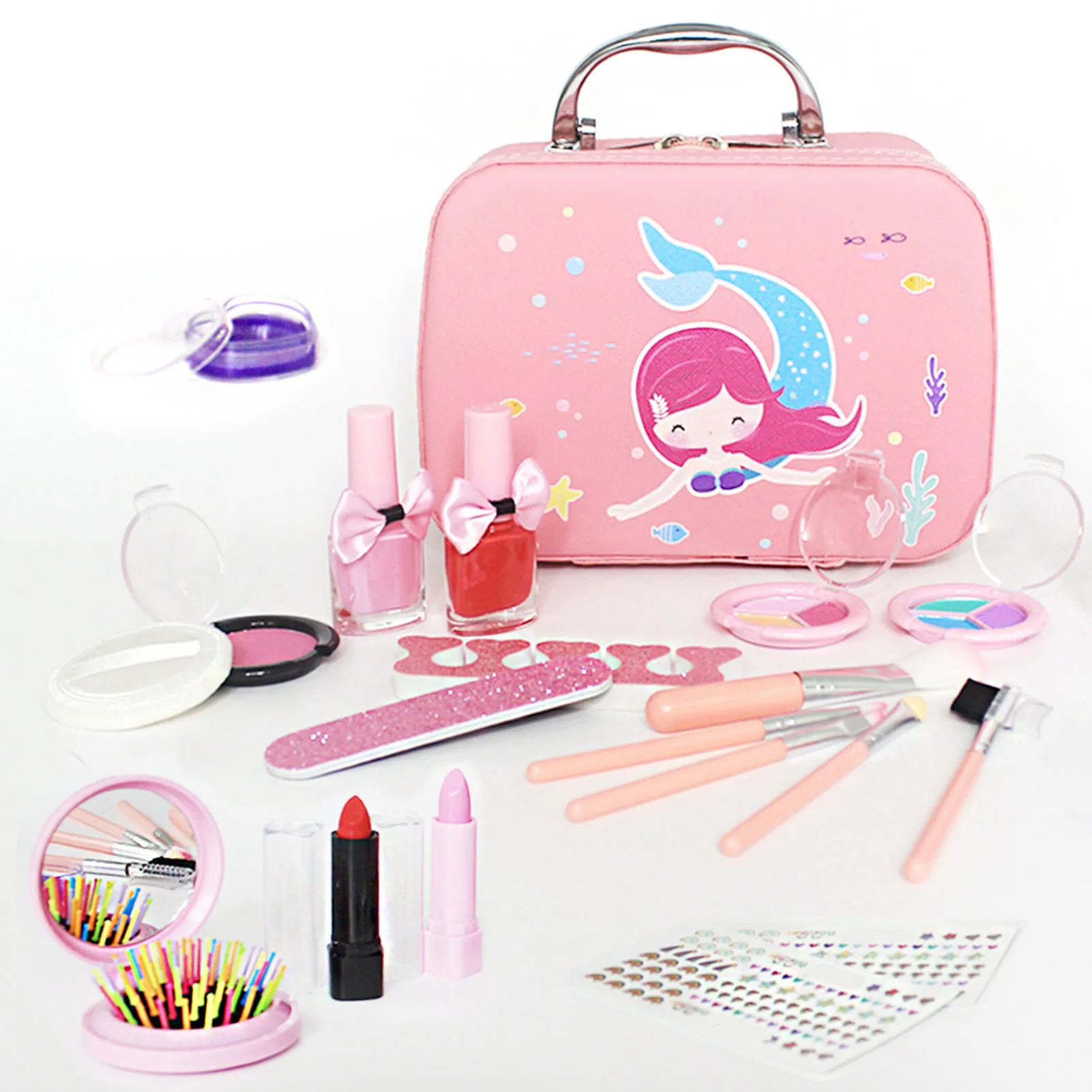 Pretend Spielen Kosmetik Set Schönheit Make-Up Handtasche Kit Mädchen Spielen Haus Nagellack Nagel Make-Up Lippenstift Spielzeug Kinder Geburtstag Geschenk