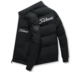 2024 high-quality golf printed men's down jacket loose high-quality men's cotton jacket men's and women's down jacket