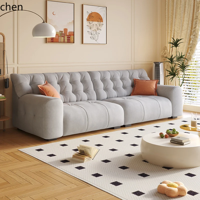 sofa living room modern simple apartment small apartment straight row fabric sofa living room decoration