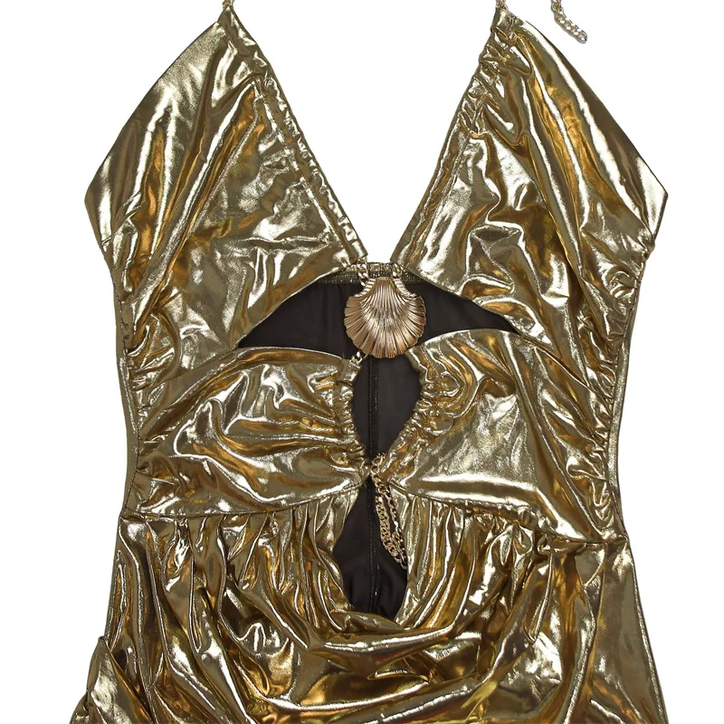 Mode Sexy Pailletten Halter Jurk Vrouwen Glanzend Mouwloos Backless Slanke Lange A-lijn Jurken Vrouwelijke 2025, Herfst Party Lady Gewaden