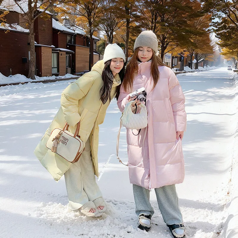 Women Hooded Parkas Coat Maxi Long Overcoat Solid Zipper Full Lenth Sleeve Jackets Thick Casual Office Lady Autumn Winter 2025