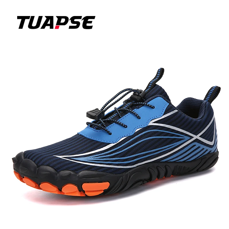 

TUAPSE Men Five-Toe Sports Shoes Water Shoes Non-Slip Fishing Shoes with Reinforced Toe Cap for Rock Climbing River Trekking