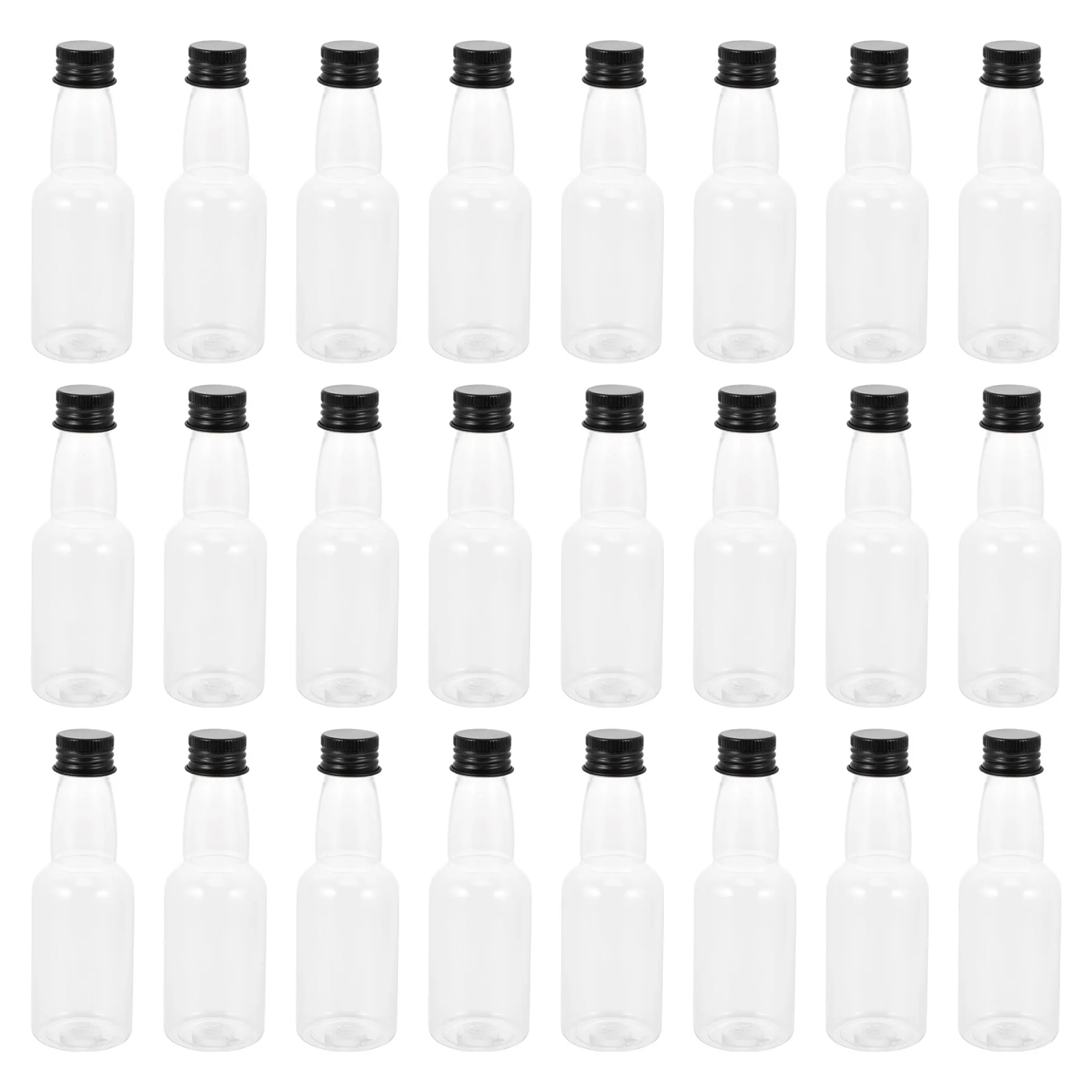 

50pcs Transparent Seasoning Bottles 50ml Black Caps Lightweight Drip Proof Kitchen Beverage Storage Suitable for Home Office