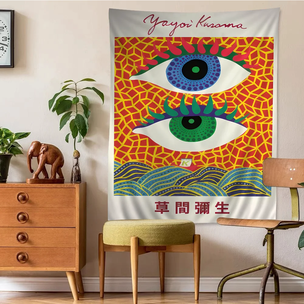 Yayoi Kusama Art Colorful Tapestry Wall Hanging Hanging Tarot Hippie Wall Rugs Dorm Wall Art Decor