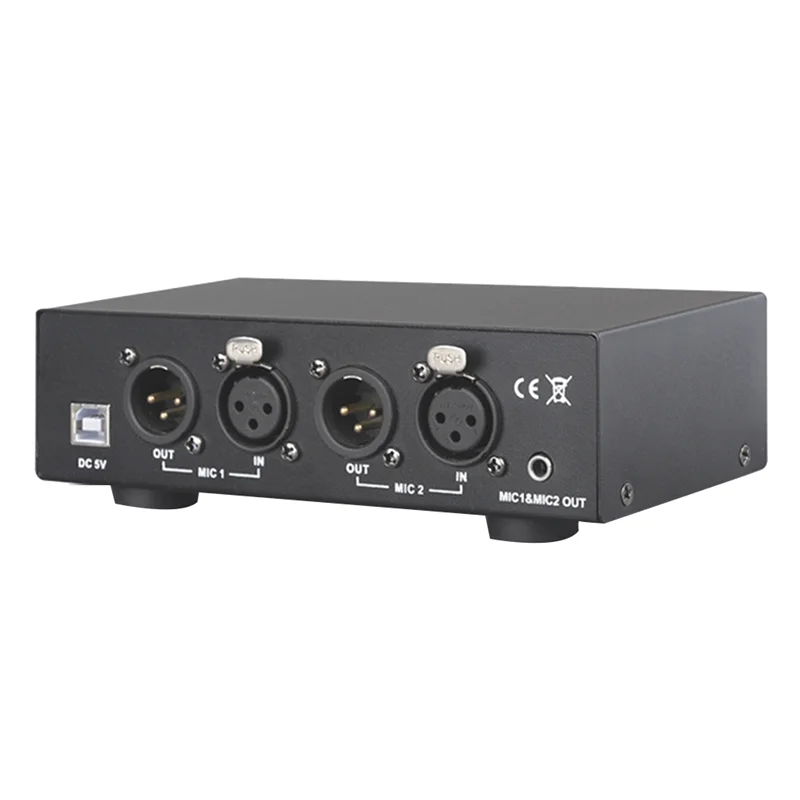 T85C 48V USB Dual Mixed Output Phantom Power Supply for Condenser Microphones Music Recording Equipment