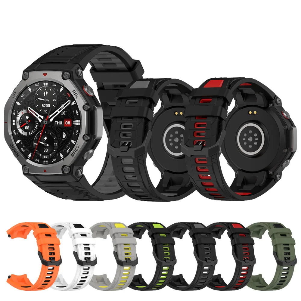 어메이즈핏 시계 TREX-3, 클래식 버클 고무 스트랩, 어메이즈핏 TREX-3 시계 밴드, 2 색 액세서리, 남녀공용