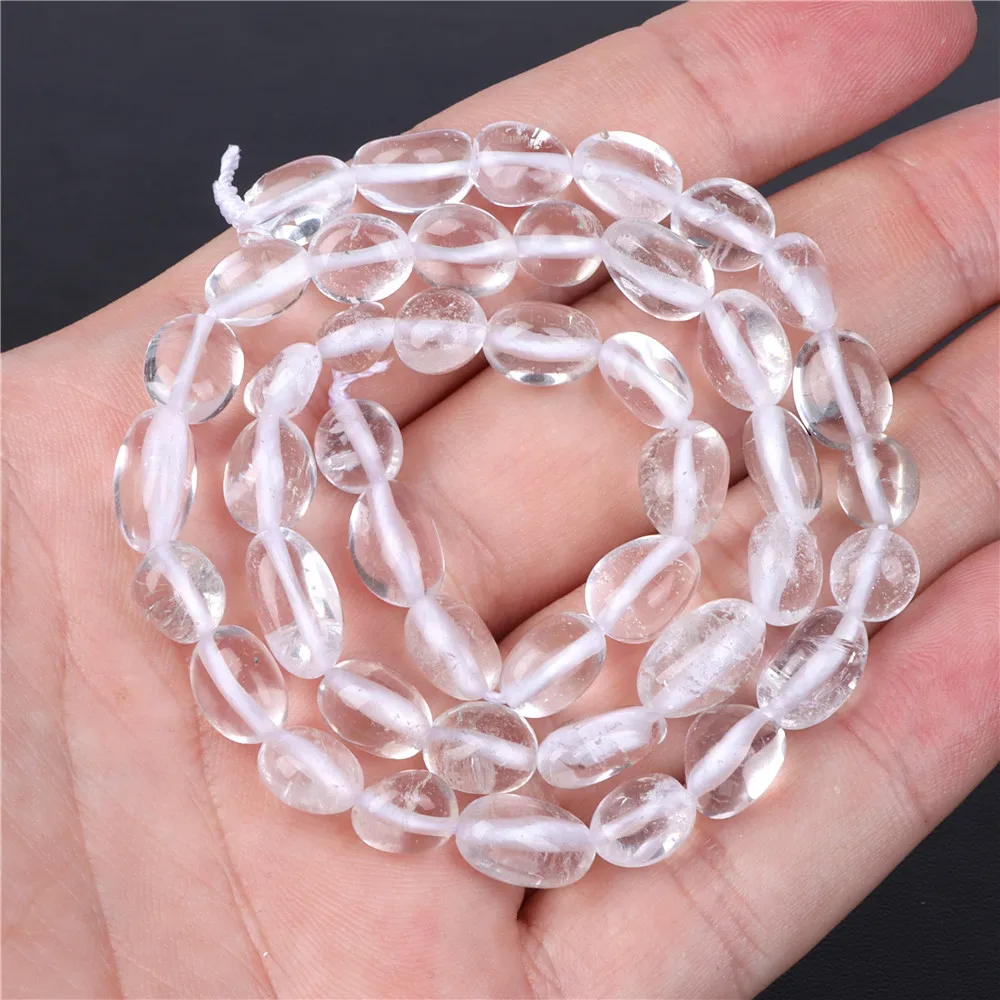 Natural Stone Clear Quartzs Beads White Crystals Loose Spacer Bead For Jewelry Making Charm Accessories DIY Bracelets Necklace