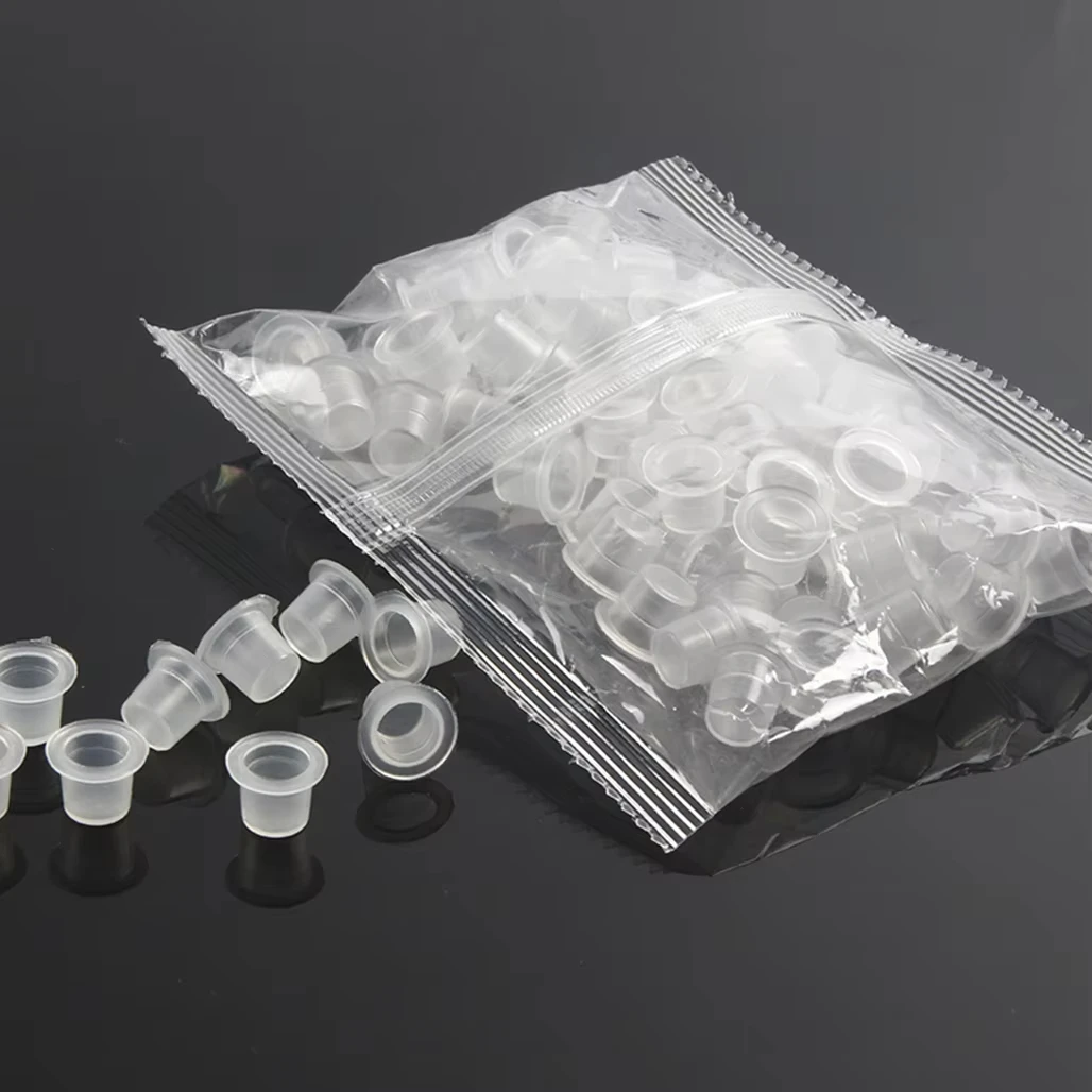 100/1000Pcs Disposable Microblading Tattoo Ink Cups S M L Clear Plastic Permanent Makeup Pigment Container Tattoo Supplies