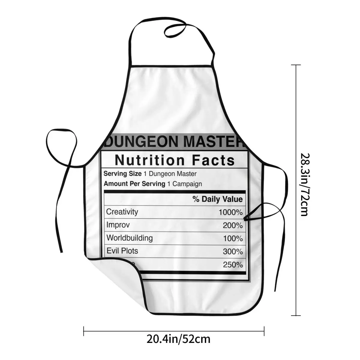 D And D Dungeon Master Nutrition Facts Aprons Chef Cooking Baking Tablier Bib Kitchen Cleaning Pinafore for Women Men