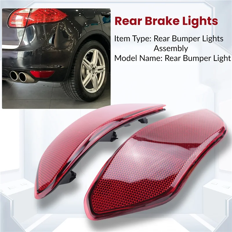 

A04E-Car Red Rear Bumper Rear Bumper Lamp Reflector For-Porsche Cayenne 2011-2014 95863110500 95863110600