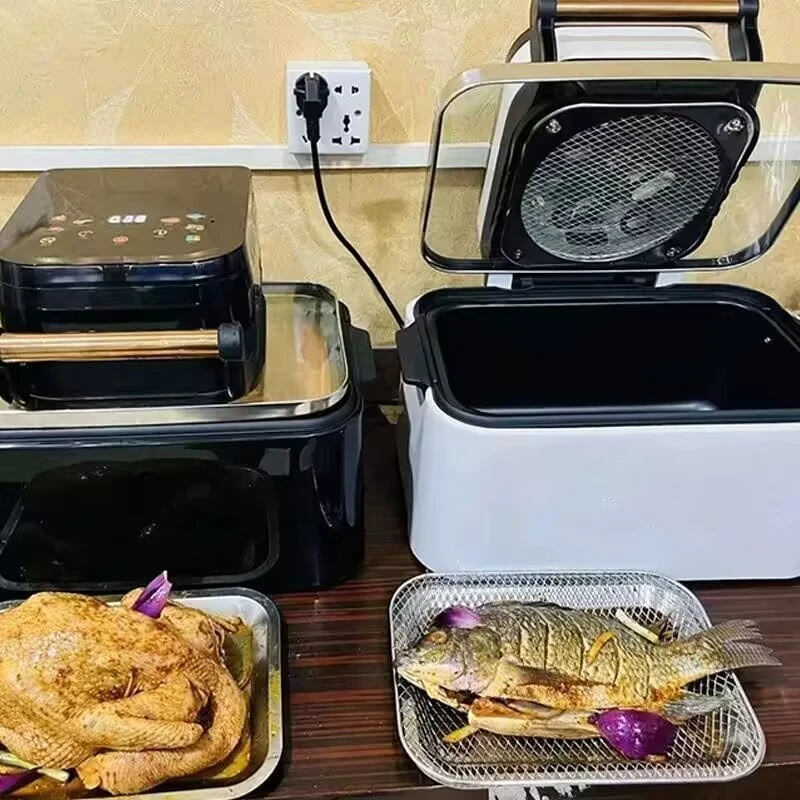 15L Air Electric Fryer Household Microwave Oven New Authentic Visual Multi functional Intelligent Oven Integrated Machine