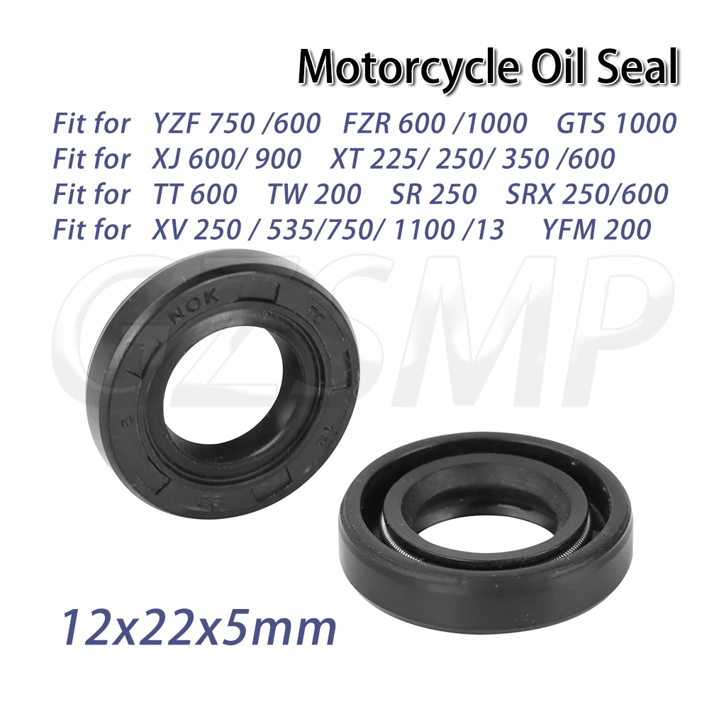 

2/4/10pcs Motorcycle 12x22x5mm Oil Seal Fit for Yamaha DT80 PW80 YZFR1 R1 TT 600 XV 750 V MAX 1200