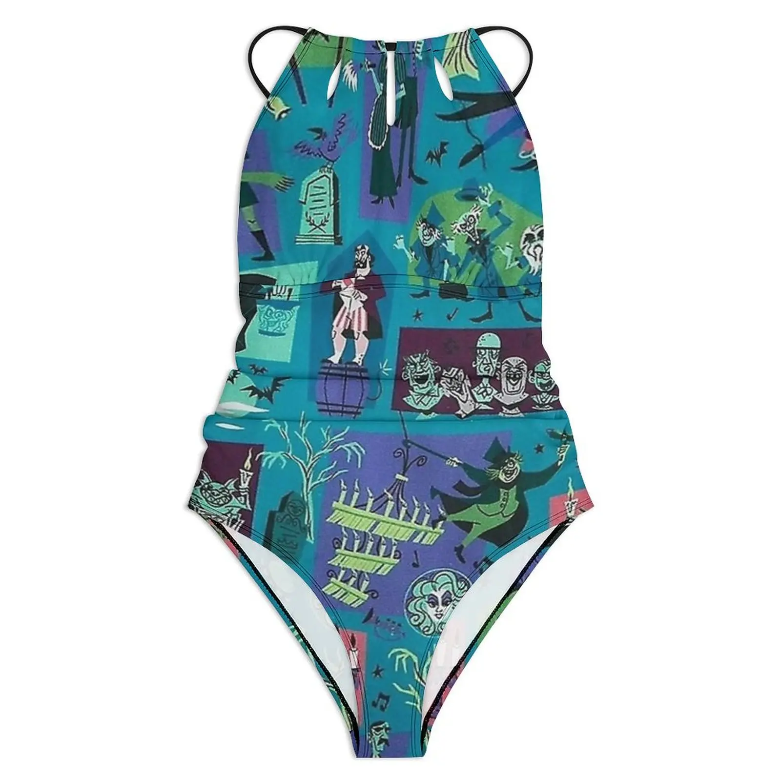 Magic Mansion Swimsuit Sexy Halloween One Piece Swimwear Push Up Bodysuit Trend Sport Monokini