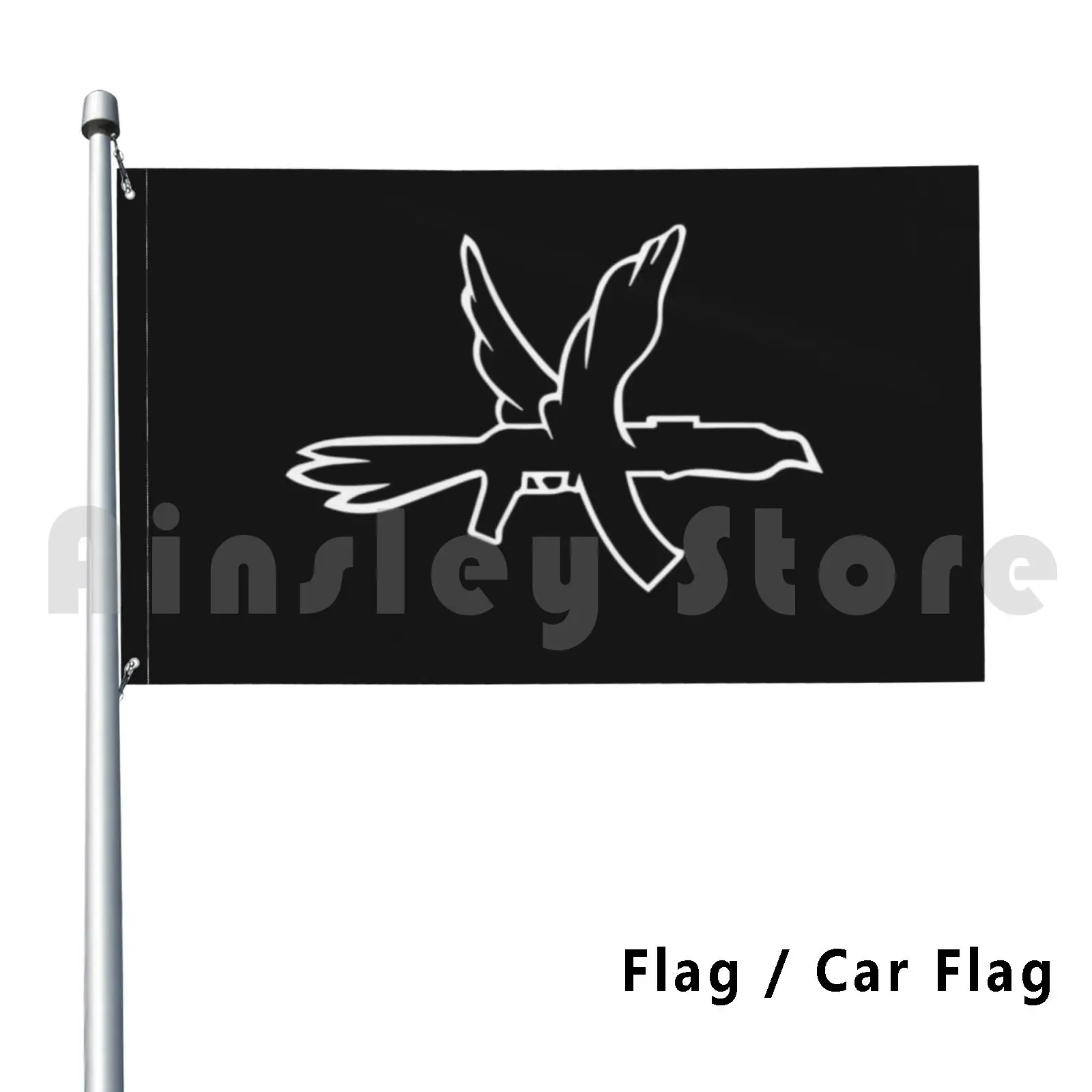 Columbine Flag Car Flag Funny Columbine Rap Iencli Music Album Logo Dove Gun Armed Peace Black White