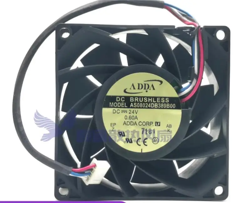 

ADDA AS08024DB389B00 DC 24V 0.60A 80X80X38mm 4-Wire Server Cooling Fan