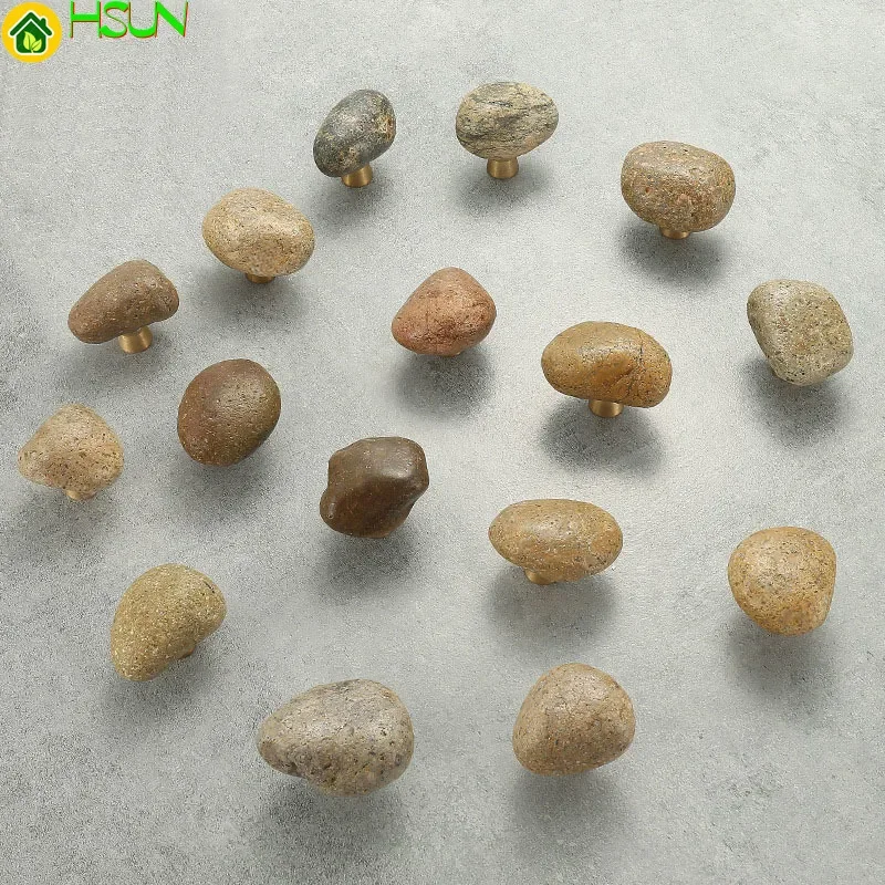 1 pc Unique Natural stone + zinc alloy  Door Drawer Cabinet Wardrobe Pull Handle Knobs furniture Hardware handle Wholesale