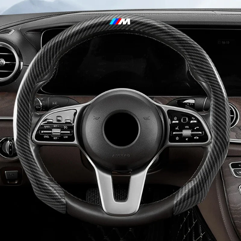 Funda de Volante de Fibra de Carbono Antideslizante para BMW M Performance M2 M3 M4 M5 M6 E46 E90 E60 F10 F30 E39 E36 F20 E87