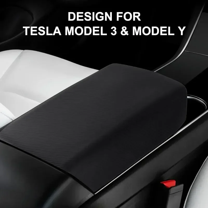 Накладка на подлокотник автомобиля из синтетического волокна для Tesla Model 3 Y 2019-2022 Model 3 Highland 2024